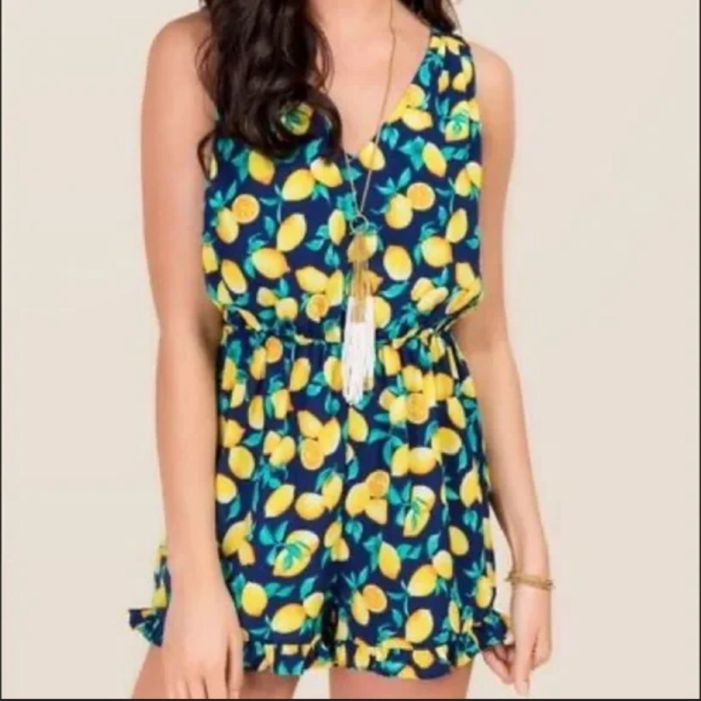 Blue Rain Romper